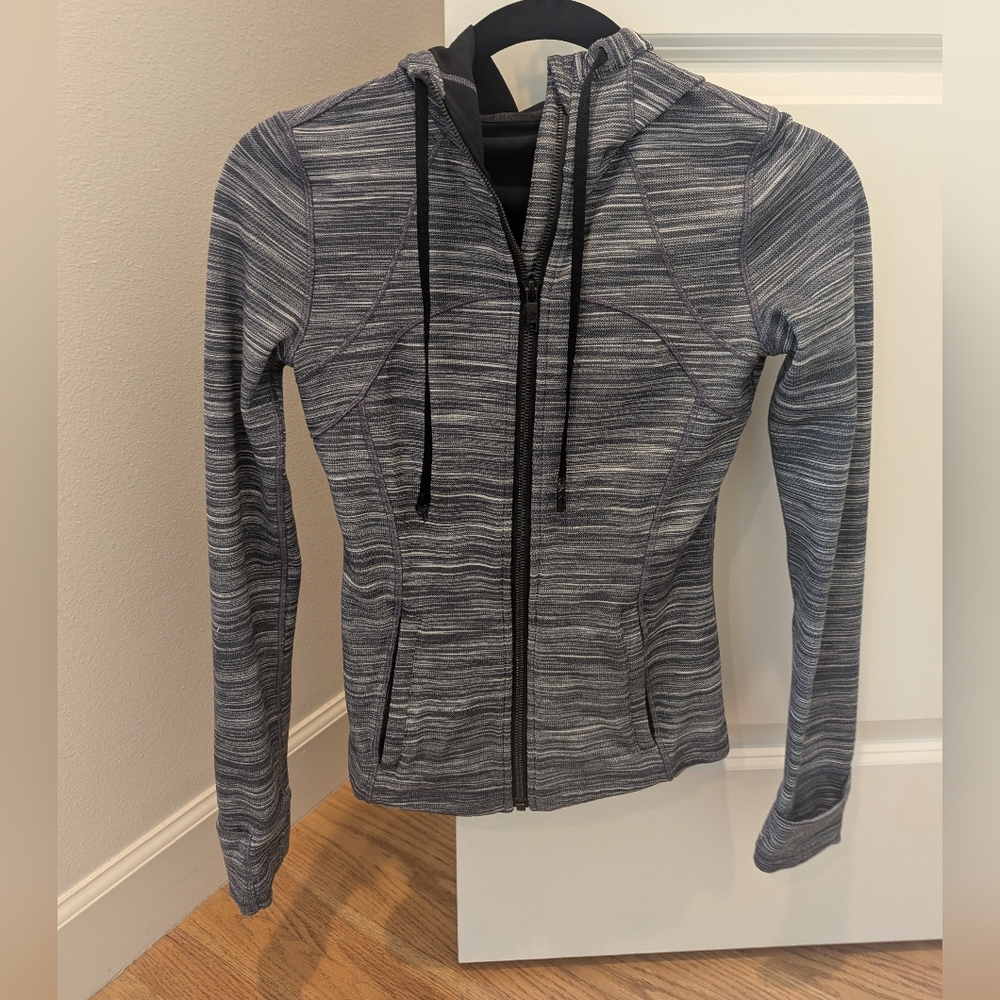 Lululemon Hooded Define Jacket Nulu Full Zip Heathered Black Size 4